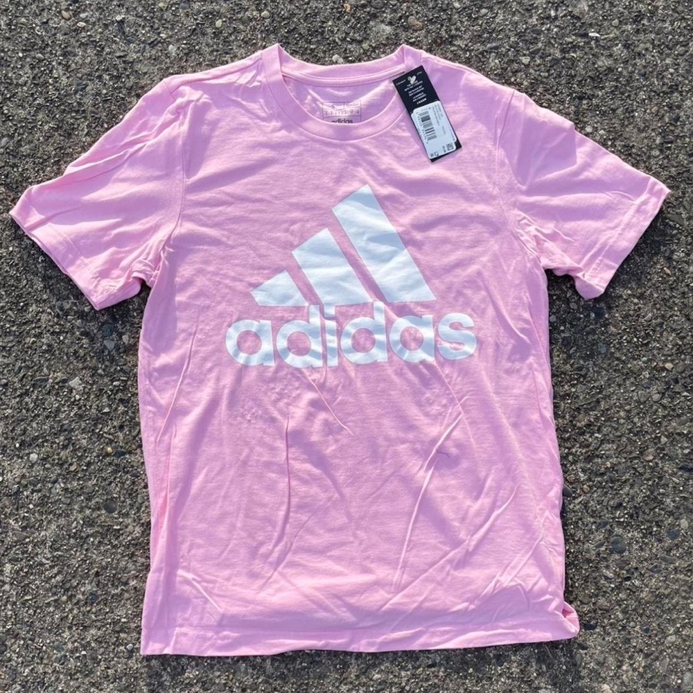 adidas Pink Short Sleeve Tee with White Logo